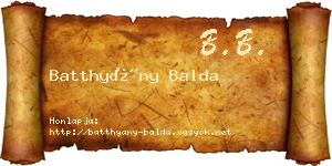 Batthyány Balda névjegykártya